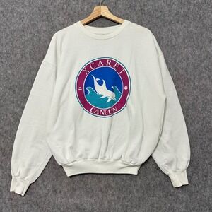 Vintage Xcaret Cancun Dolphin Wave Crewneck Pullover Sweater Mens XL